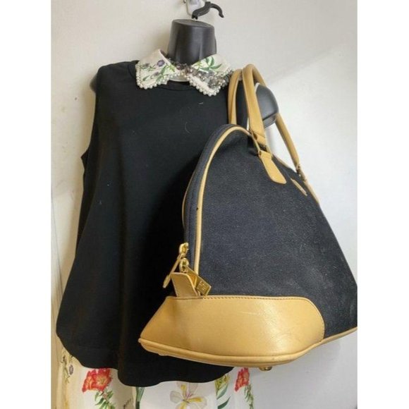 DVF xl black beige fabric weekend travel bag - Picture 7 of 12